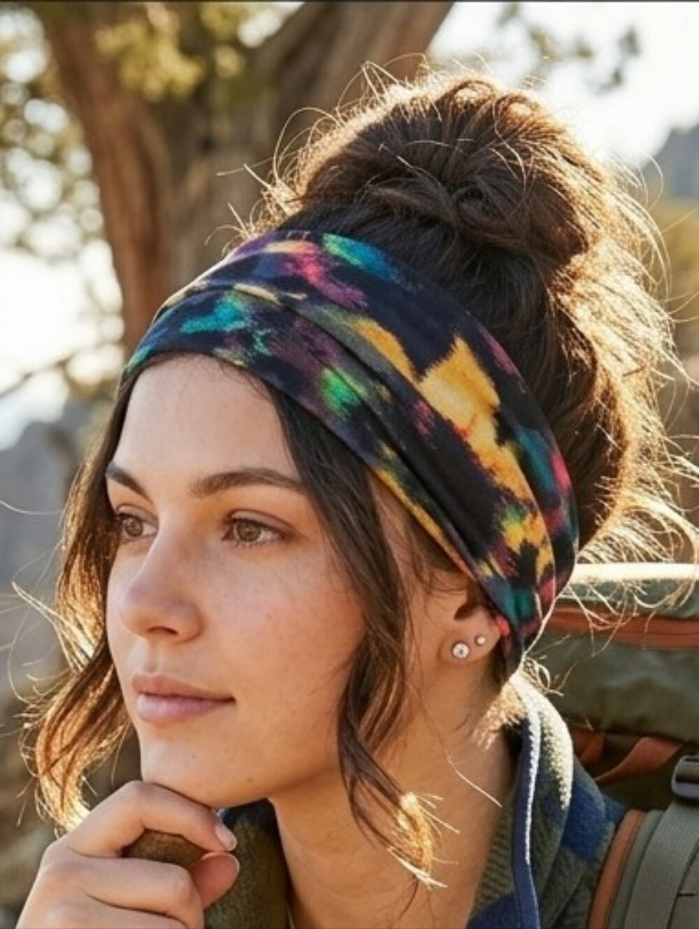 Multicolor Abstract Women's Headband/Neck Gaiter